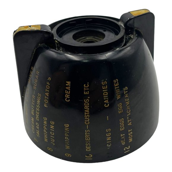 Vintage Sunbeam Mixmaster Model 12 Speed Dial Knob Black with Gold Replacement - Picture 5 of 10